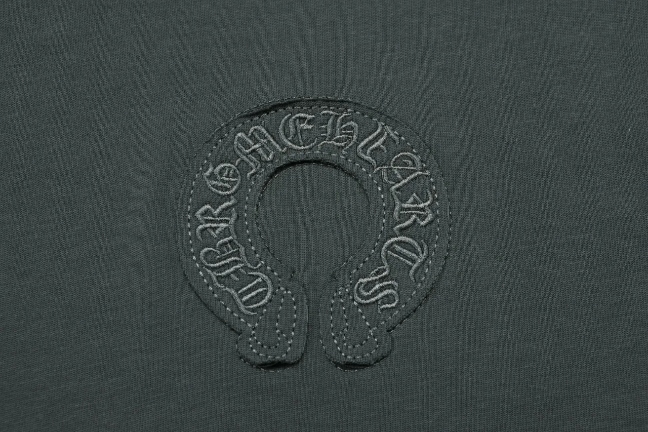 P150 Chrome Hearts Chrome Hearts Embroidered Short Sleeve Size: SMLXL Color: Apricot Gray